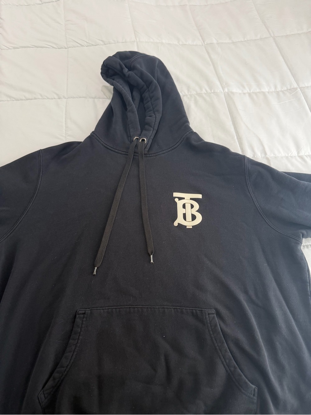 Burberry Black Pullover Hoodie with Drawstring